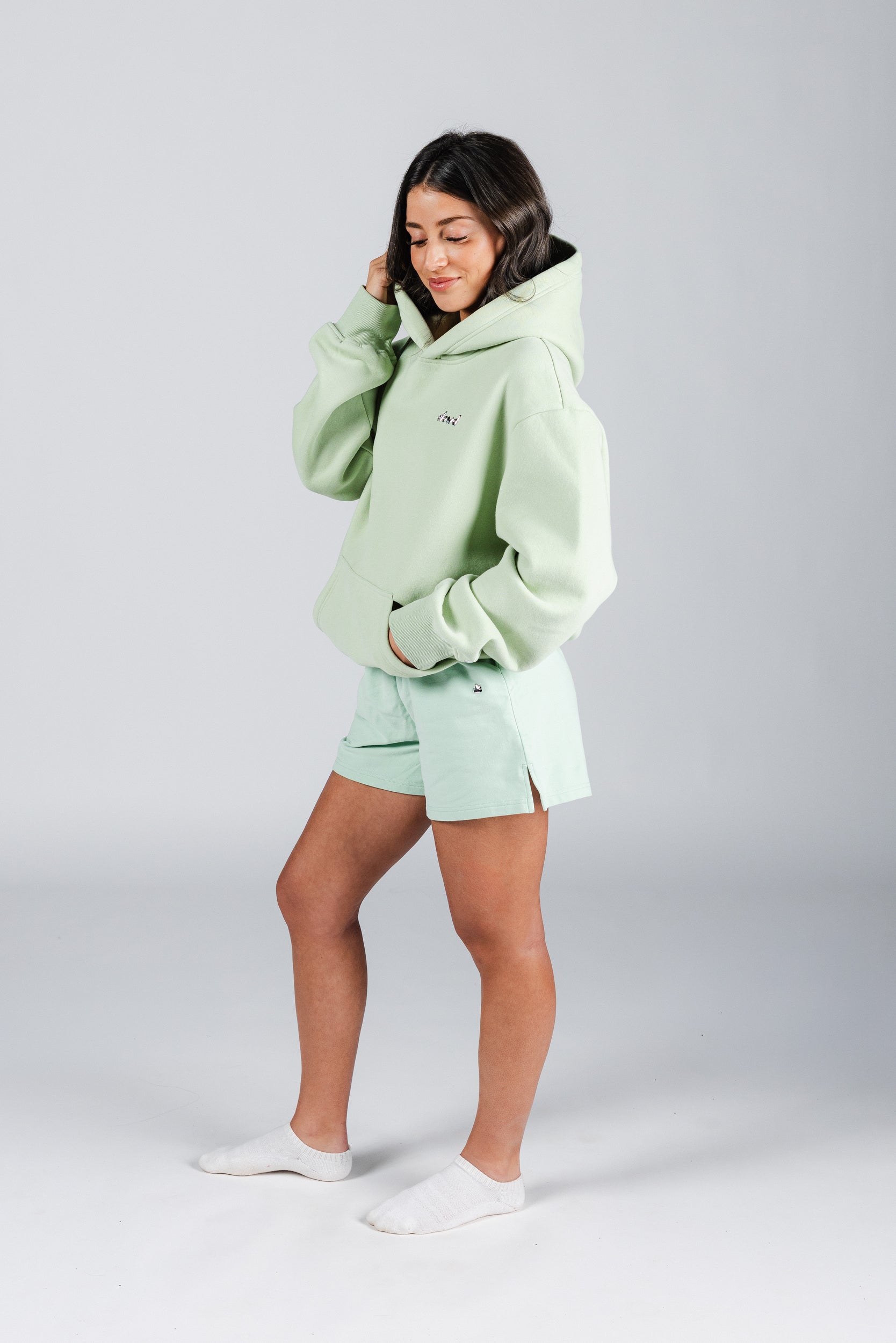 size: Model is 5'5 wearing size S | color: Green Tea