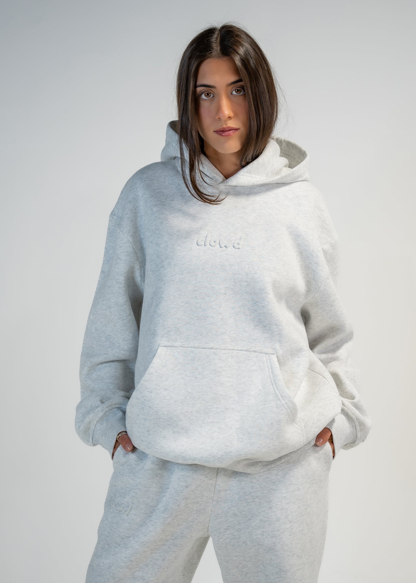 size: Mariah is 5'7 wearing size L | color: Heather Grey