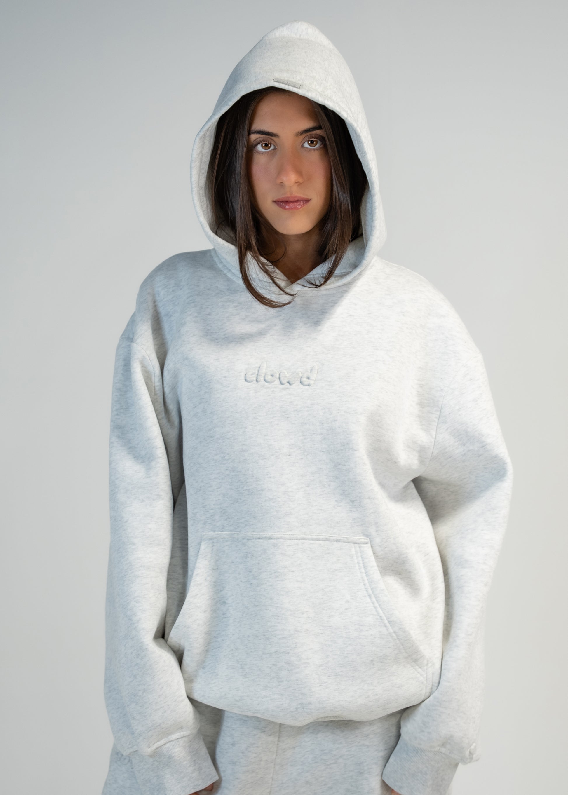 size: Mariah is 5'7 wearing size L | color: Heather Grey