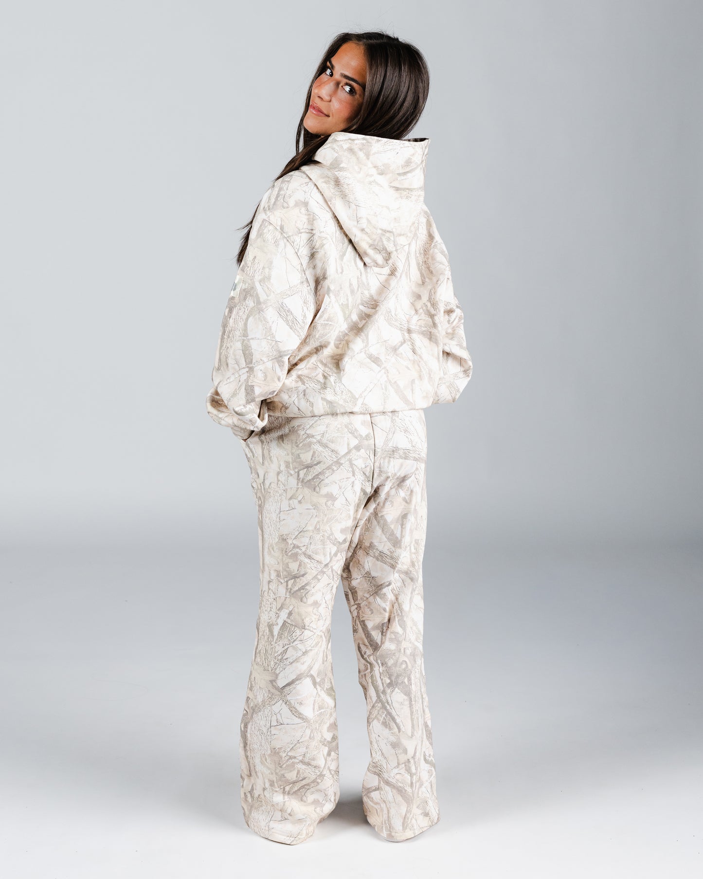 size: Model is 5'4 wearing size S | color: Forest Camo